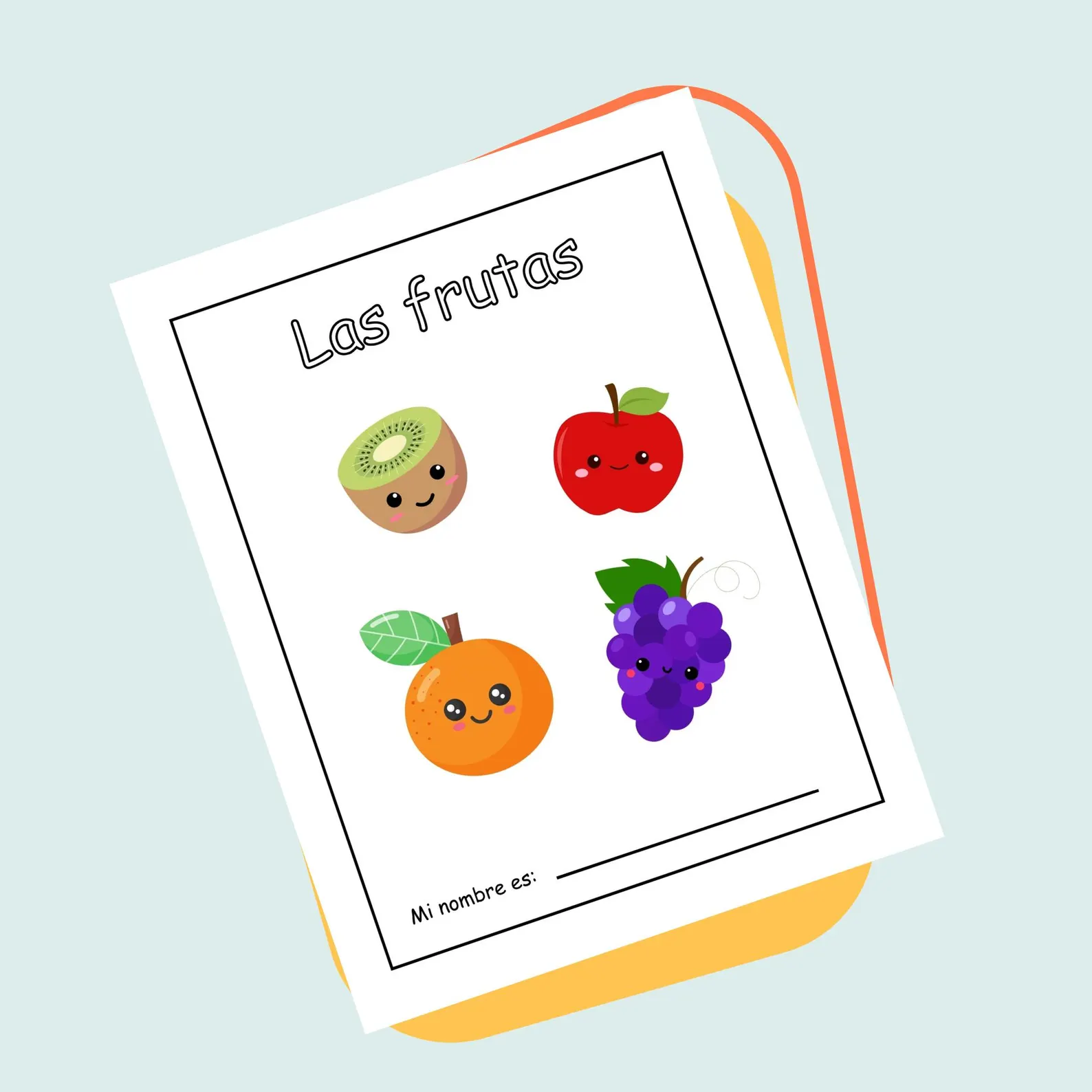 Fruits in Spanish vocabulary matching exercise for fourth graders Worksheet featuring various fruits with their Spanish names for educational use