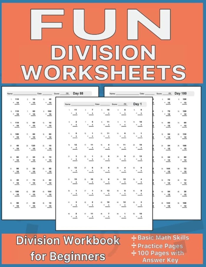 Exciting division practice sheet revealing a hidden message as kids work through the math problems Fun With Division worksheet featuring engaging problems to solve for third graders
