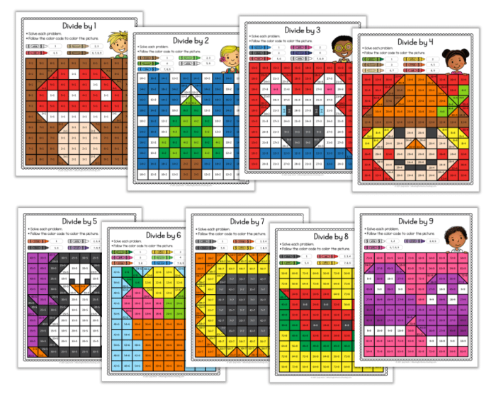 Numbers and Counting worksheet for Third Grade Fun With Division worksheet for third graders featuring engaging problems and a hidden phrase. Interactive math practice that makes learning division enjoyable for kids.