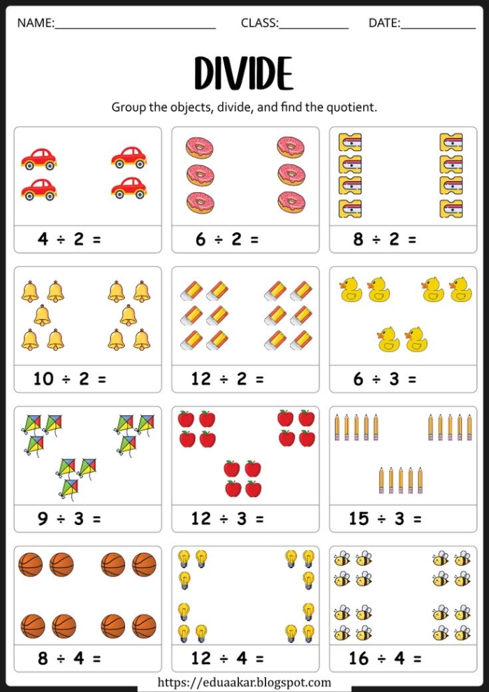 Numbers and Counting worksheet for Third Grade Fun With Division worksheet for third graders featuring engaging math problems and a hidden phrase. Interactive division practice sheet designed to make learning enjoyable for young students.
