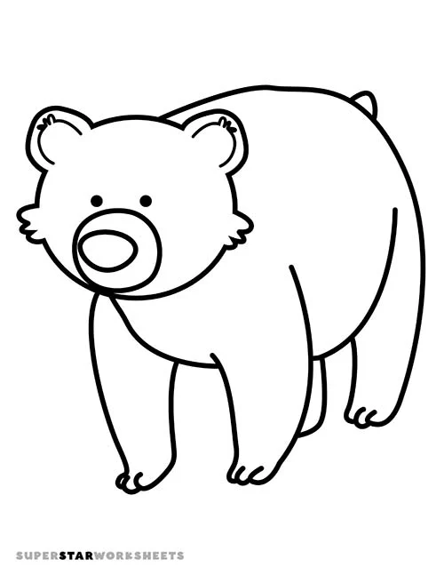 A kindergarten student coloring a worksheet featuring a friendly bear illustration and an A.A. Milne poem