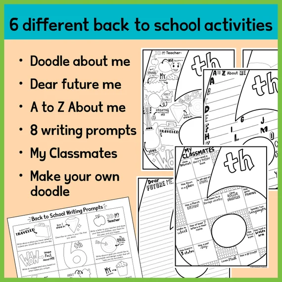 Writing Activity Worksheet Letter to My Future Self for Grade 5 Students Image 12 Fifth grade back to school writing prompt worksheet featuring a letter to your future self template for image 12