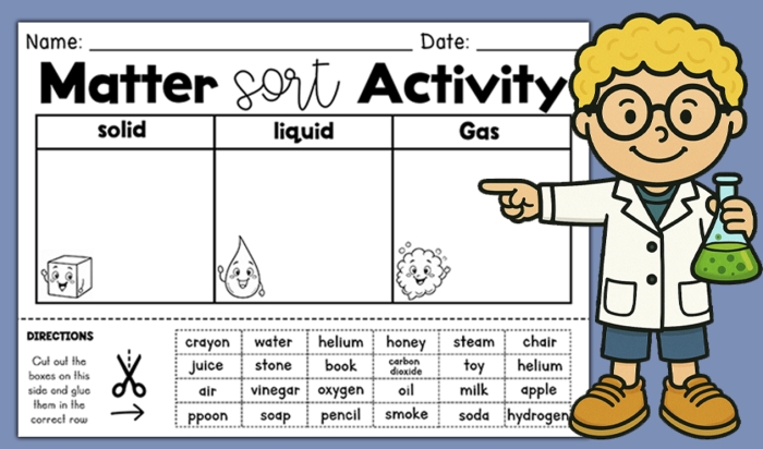 Matter Mixup: What Is a Gas? Worksheet Image 6 Children's worksheet featuring various images for identifying gases