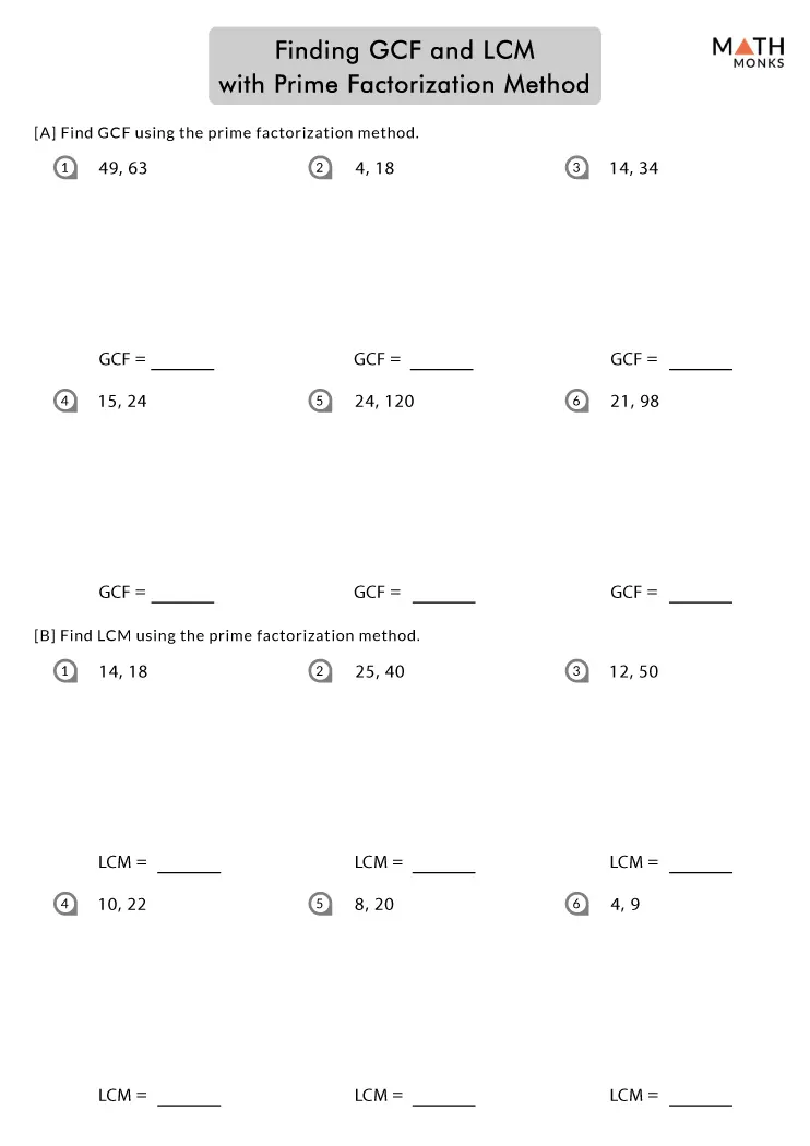 GCF Crack the Code Sixth Grade Math Worksheet Practice 1 Sixth grade math worksheet featuring a fun code-breaking activity to practice finding the greatest common factor