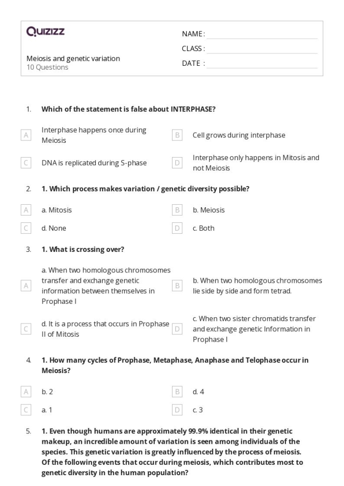 Sixth grade students examining a chart showing how genetics and environment shape human growth and development traits