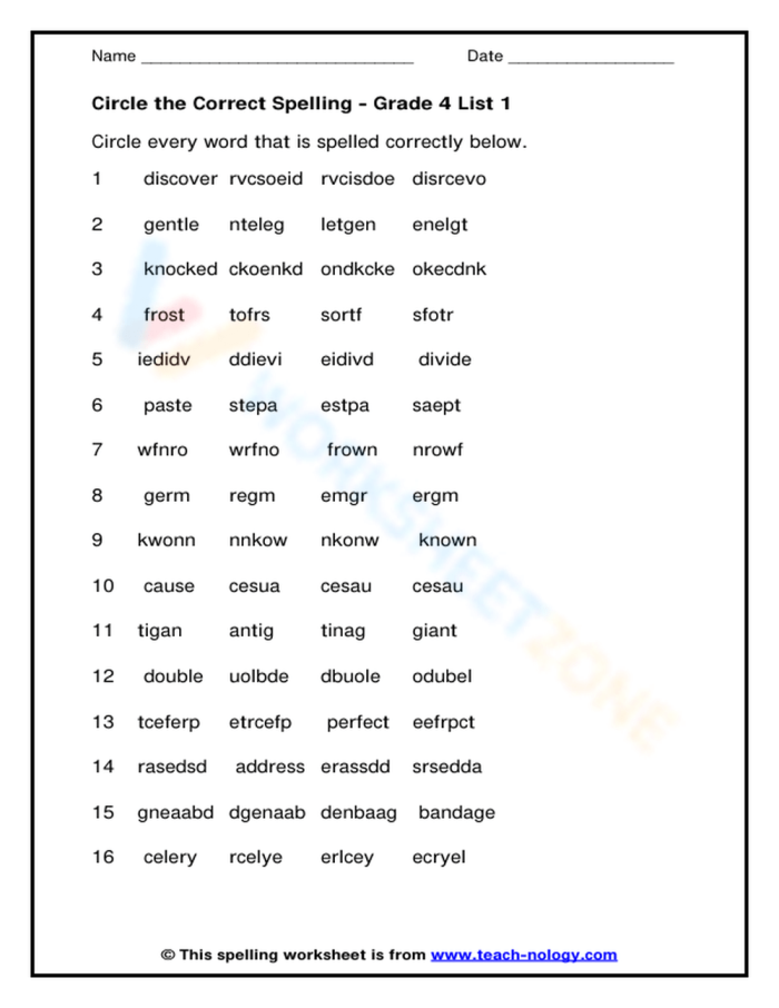 Worksheet showcasing students correcting spelling mistakes in geography-related terms