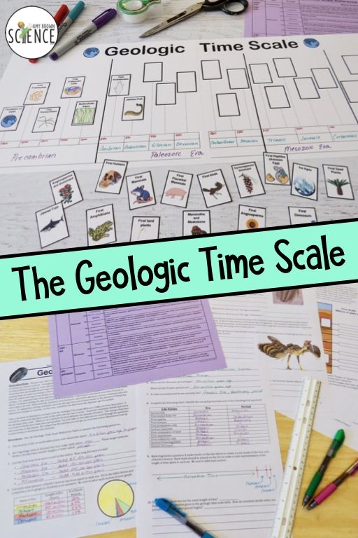 Geologic Time Scale Educational Worksheet for 6th Grade Science Lesson 25 Sixth grade student working on a geologic time scale worksheet about Earth history