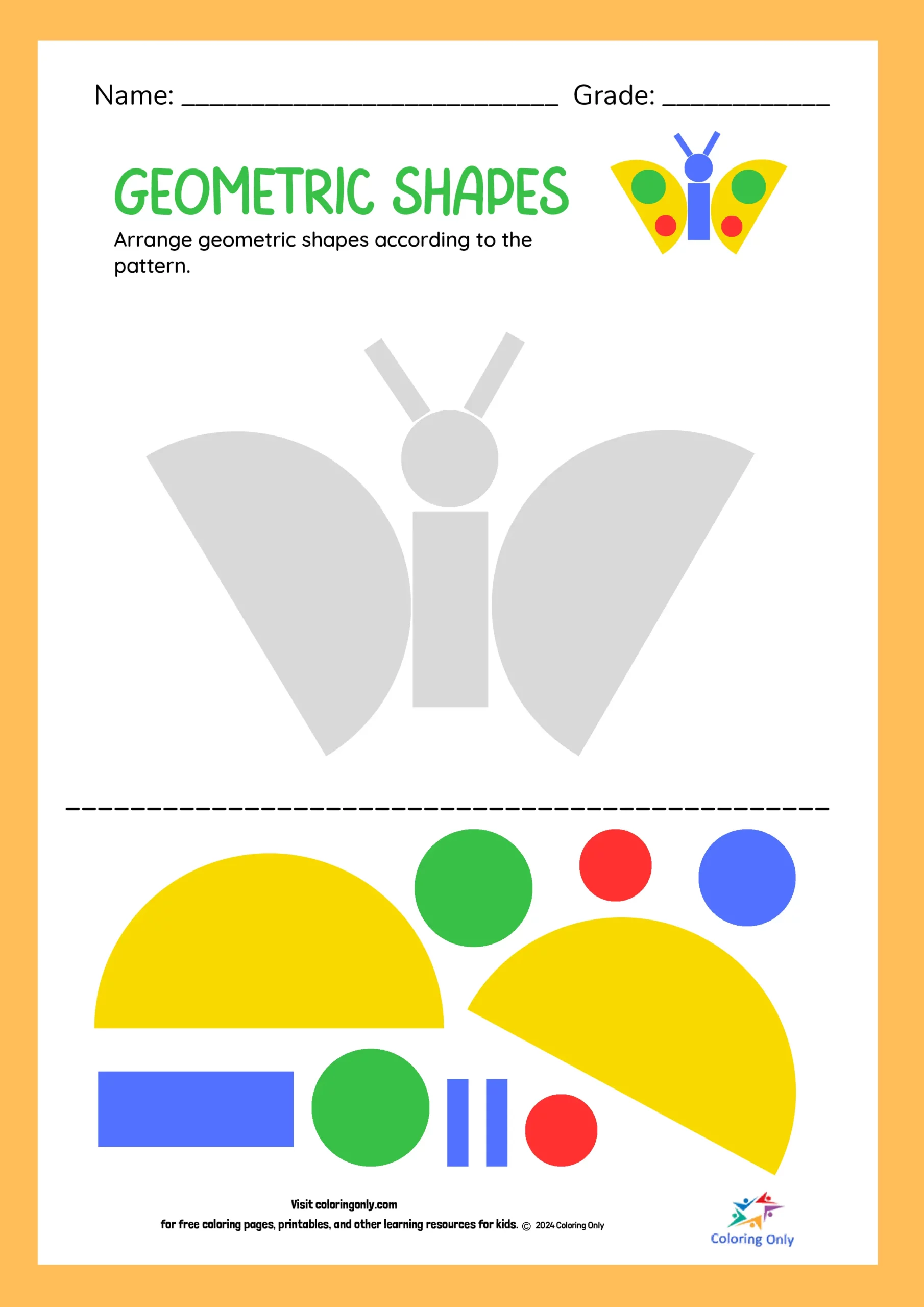 Worksheet featuring geometric shapes for second graders, focusing on faces, vertices, and edges