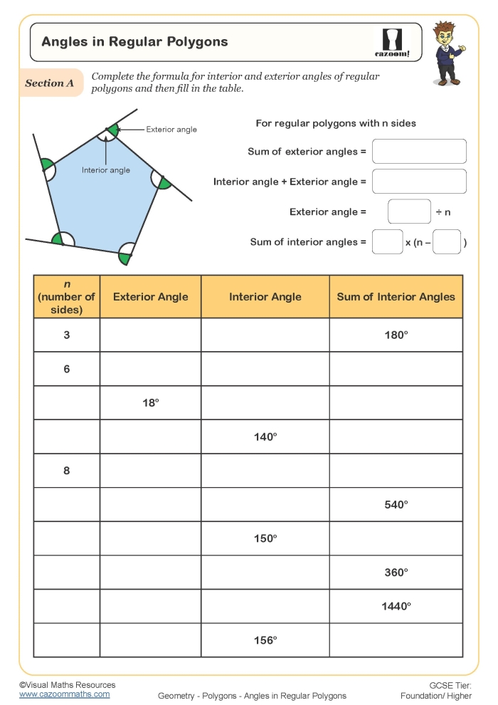 Geometry Review Worksheet Three Angles and Polygons for Fifth Grade Fifth grade students practicing angle types and polygon properties on a geometry worksheet