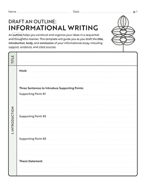 Draft an Outline Informational Writing Worksheet Geometry Grade 6 20 Sixth grade informational writing outline worksheet for geometry projects