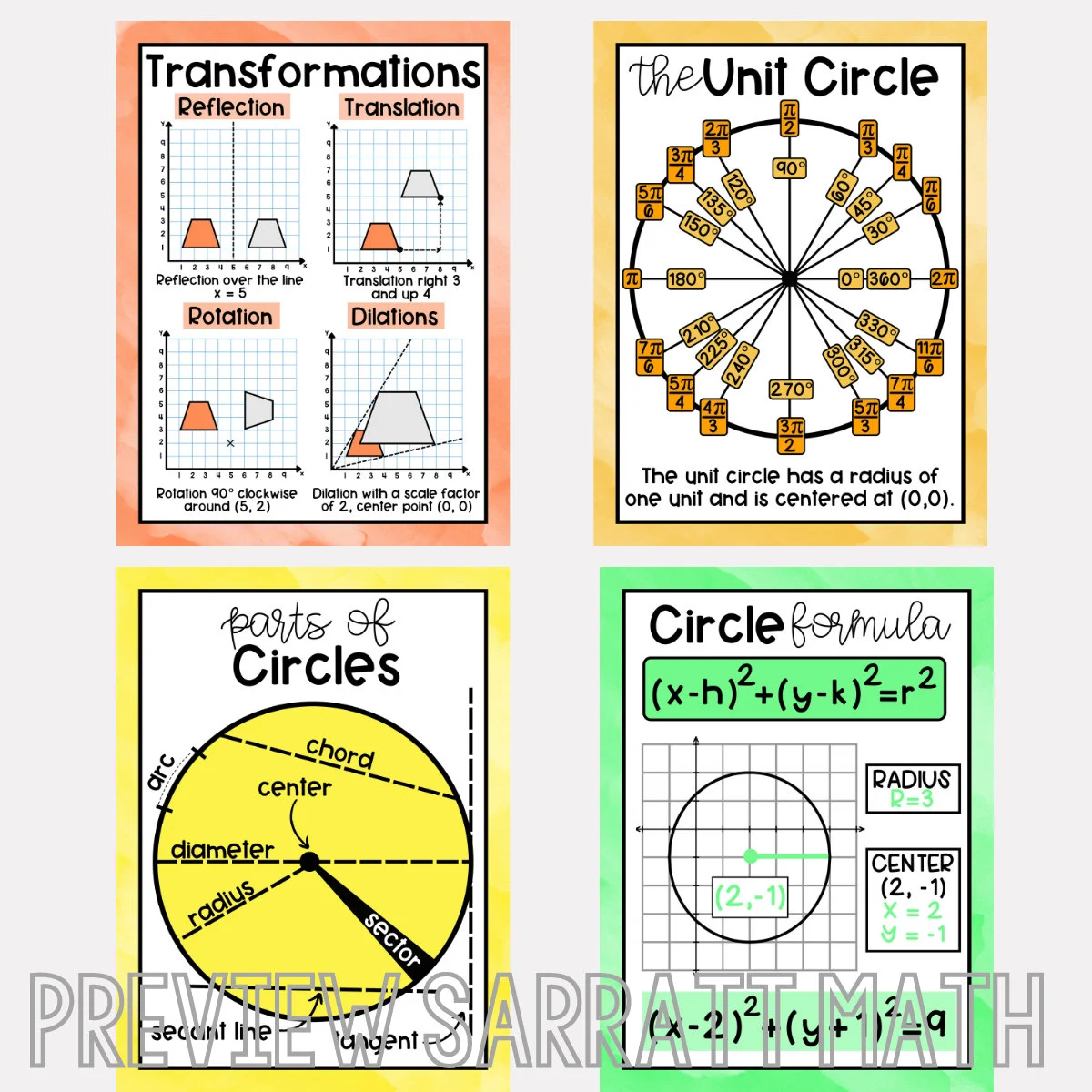 Fourth grade geometry vocabulary cards featuring various types of lines for an educational worksheet