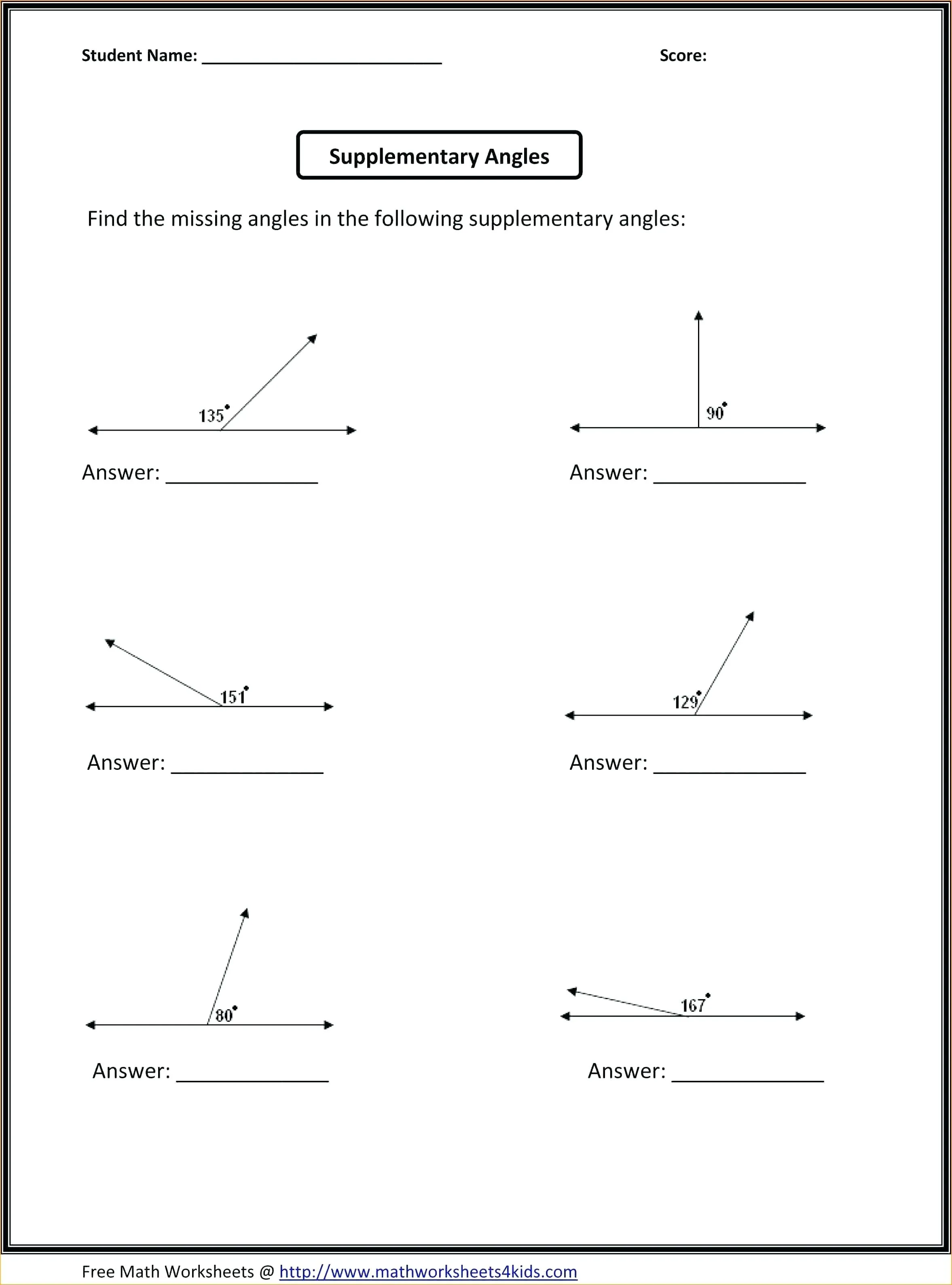 Geometry Name That Angle Worksheet for Third Grade Math Practice 9 Third grade student filling out a Geometry Name That Angle worksheet to identify acute obtuse and right angles