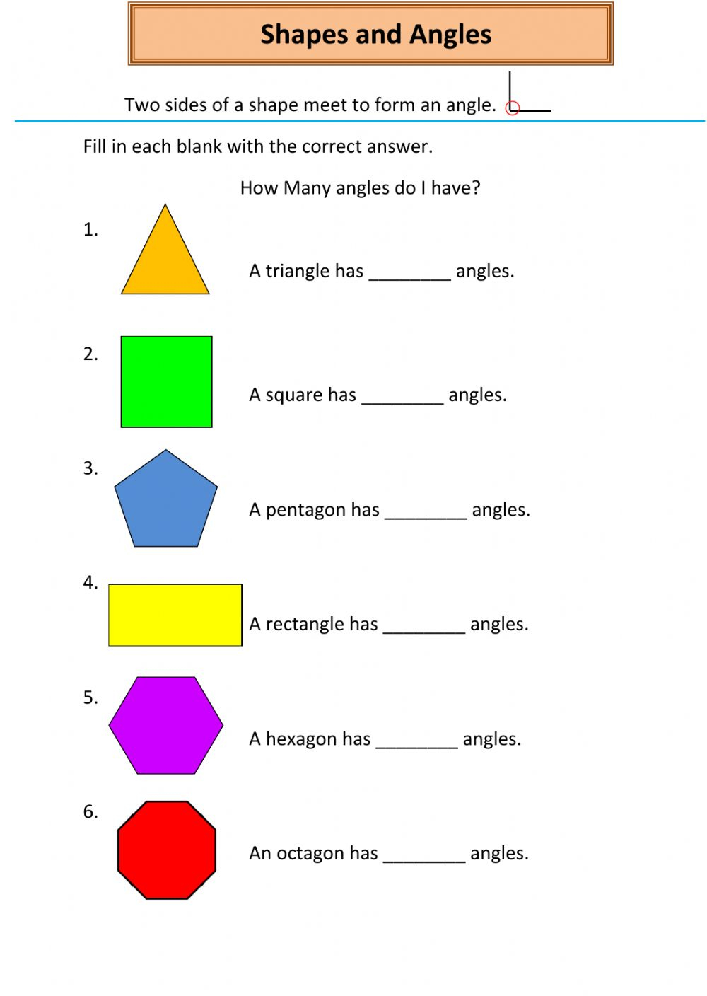 Shape Basics Lines Endpoints and Angles Worksheet for Second Grade Geometry Practice Second grade student filling out a geometry worksheet by counting line segments, endpoints, and angles on shapes