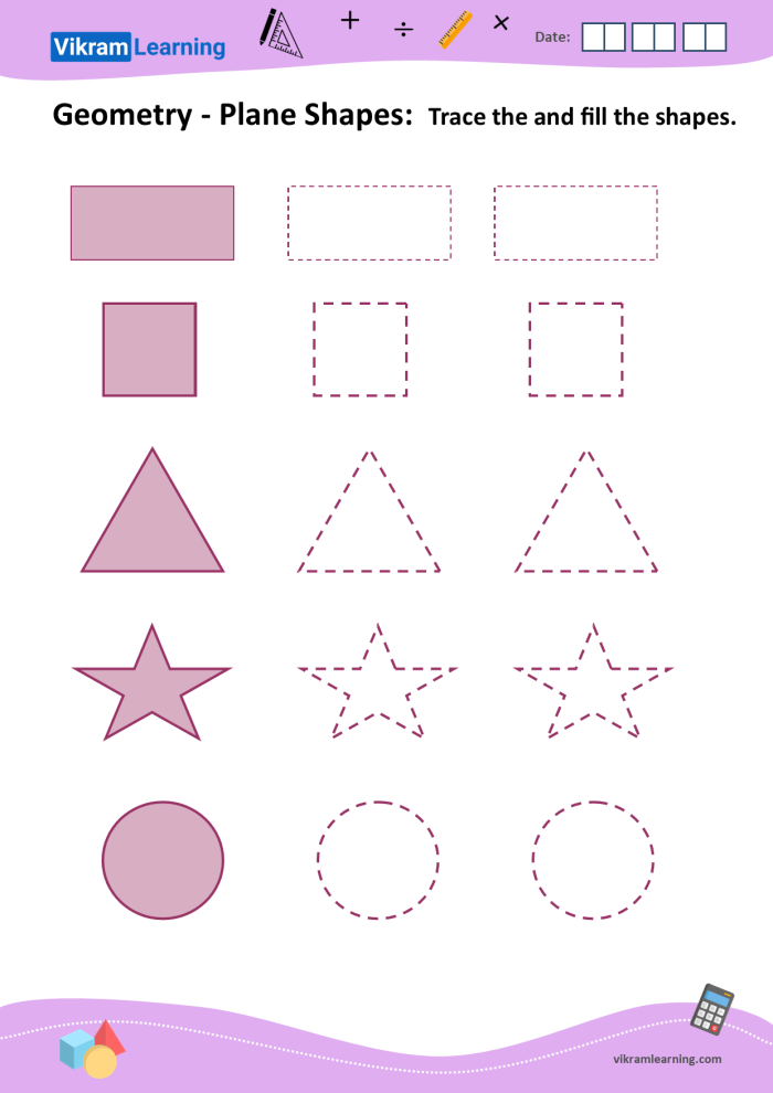 Fifth grade student completing a Shape Up with Geometry worksheet on shapes