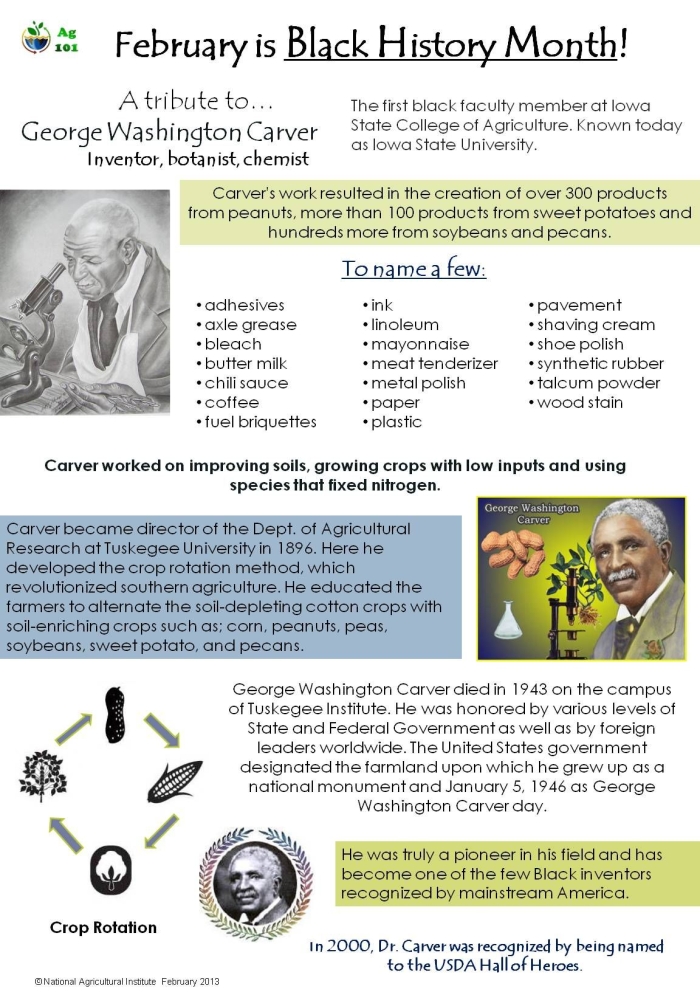 Third grade worksheet featuring a biographical lesson on agricultural pioneer George Washington Carver
