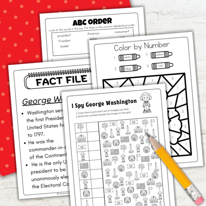 George Washington Facts worksheet for second graders focused on reading comprehension