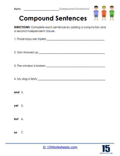 Young students engaging with the Get Crafty: Combining Sentences worksheet for grammar practice