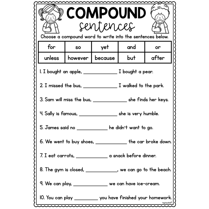 Young students combine two sentences into one on this engaging grammar worksheet. Get Crafty: Combining Sentences worksheet for third graders.