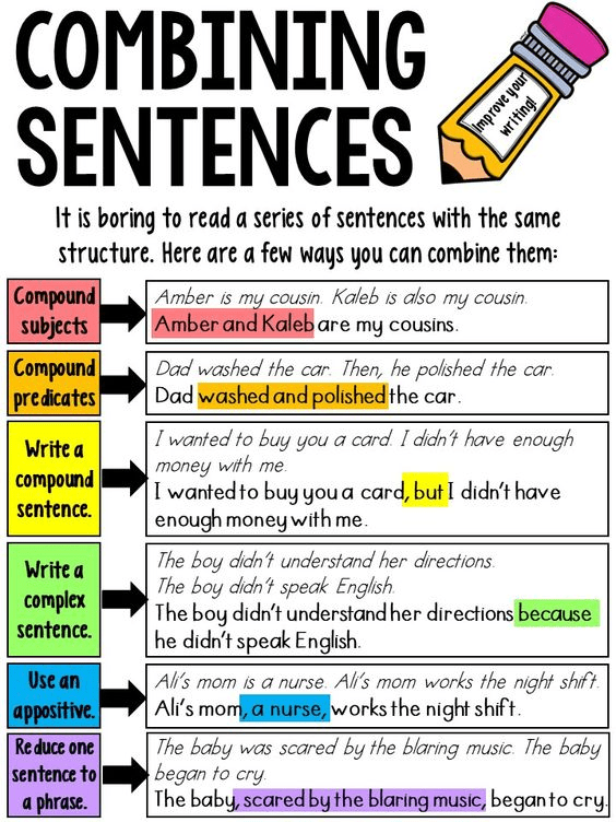 Young students working on the Get Crafty: Combining Sentences worksheet for grammar practice