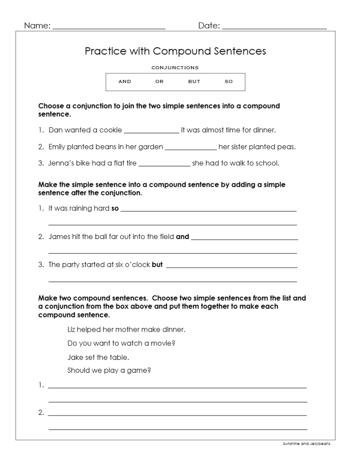 Young students engage in sentence combining activities on the Get Crafty worksheet. Creative worksheet for third graders to practice grammar skills.