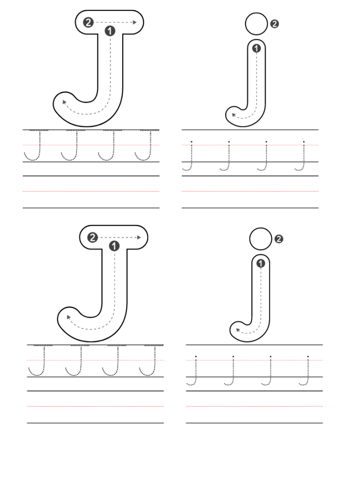 Worksheet designed for preschoolers focusing on the letter J to enhance reading skills