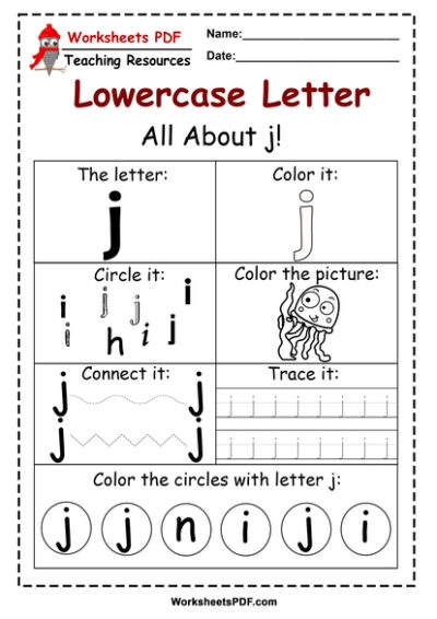 Engaging worksheet focused on the letter J for preschool reading readiness