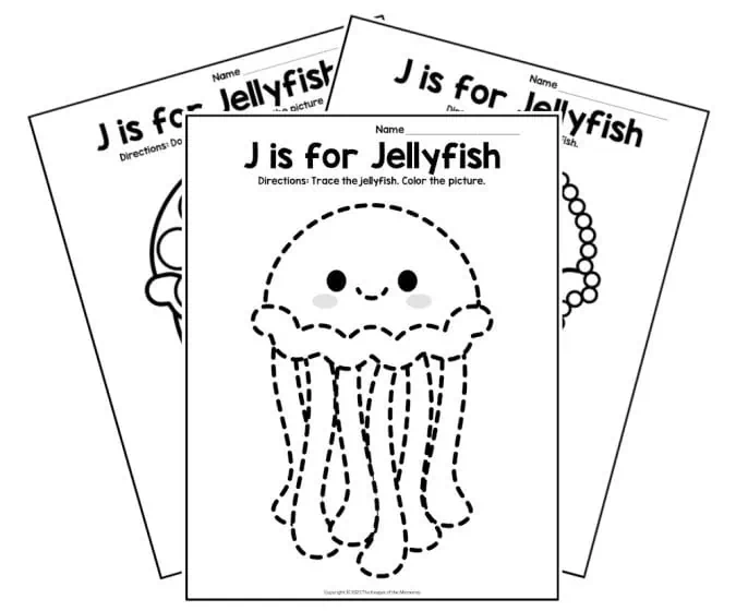 Fun worksheet featuring the letter J, designed for preschool reading readiness. Get Ready for Reading: All About the Letter J worksheet for Pre-K learners.