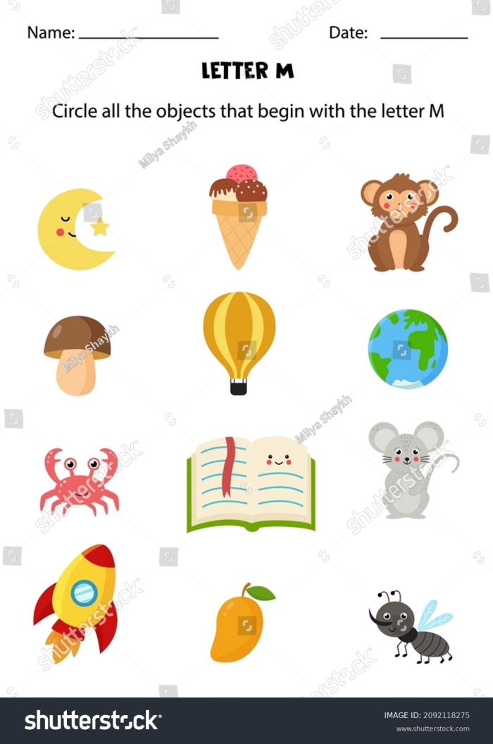 Worksheet featuring engaging activities for preschoolers to learn the letter M