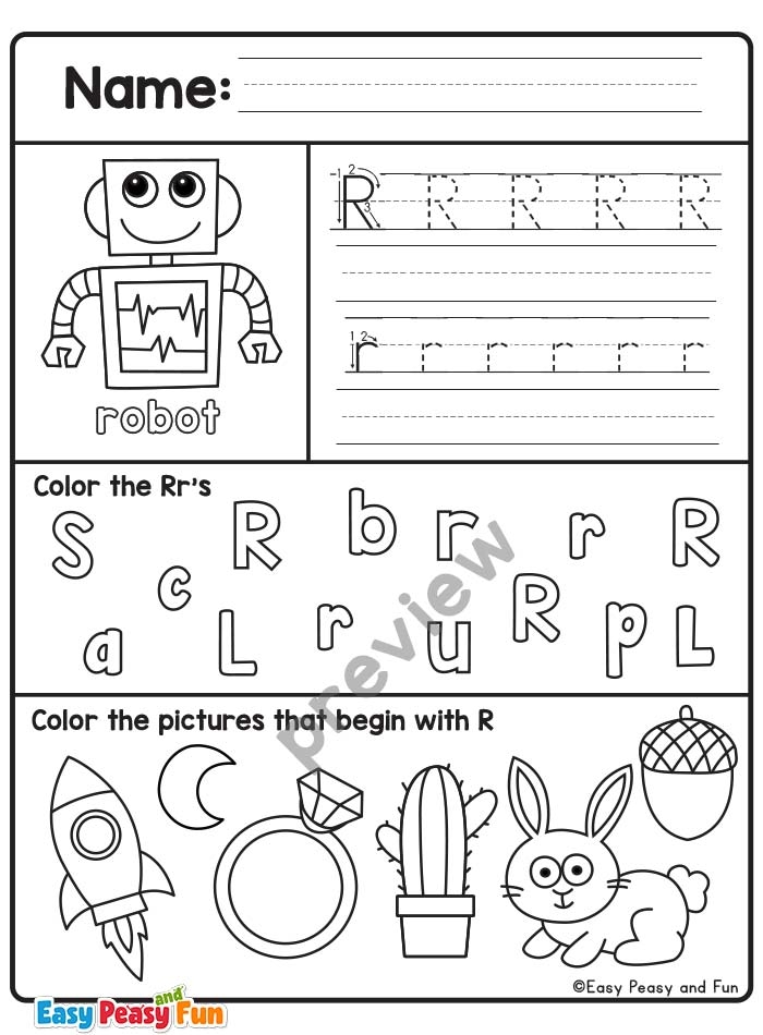 Get Ready for Reading: Engaging Letter R Worksheet for Pre-K Kids Worksheet featuring preschool activities focused on the letter R for early learners