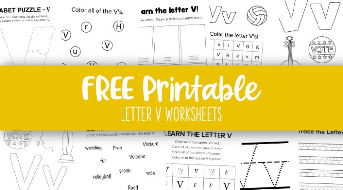 Get Ready for Reading: All About the Letter V worksheet for Pre-K learners Worksheet featuring the letter V designed for preschool reading practice
