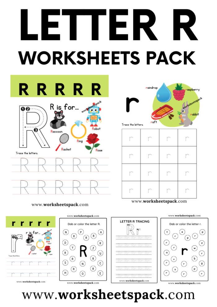 Life Science worksheet for Pre-K Kids engaged in a fun worksheet about the letter R, learning through activities. Get Ready for Reading: All About the Letter R for preschoolers.