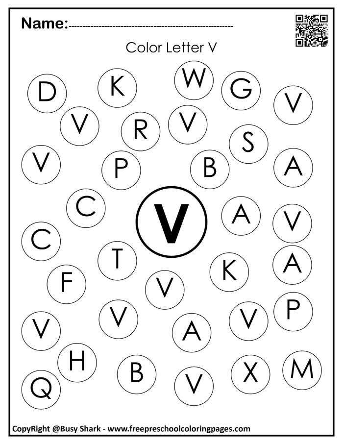 Get Ready for Reading: All About the Letter V worksheet for Pre-K learners Worksheet featuring the letter V to enhance preschool reading skills