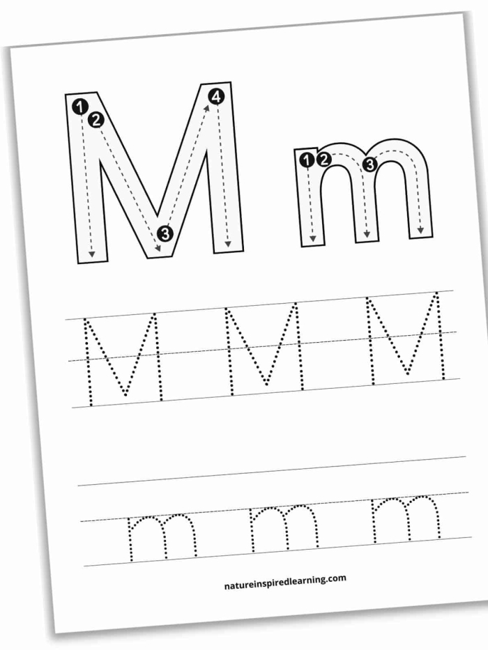 Worksheet featuring fun activities focused on the letter M for preschoolers learning the alphabet