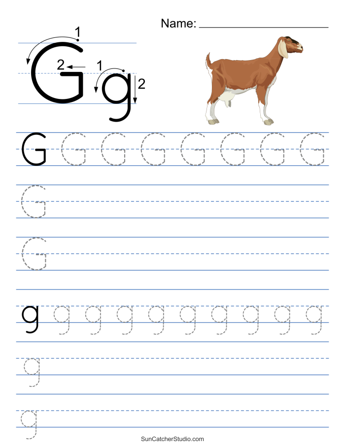 Engaging Get Ready for Reading worksheet focused on the letter G for Pre-K learners Colorful worksheet featuring the letter G designed for preschoolers to enhance their reading skills