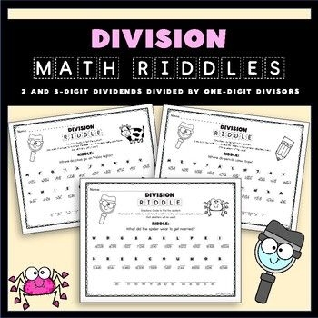 Fifth grade math worksheet featuring long division problems to reveal a Halloween riddle about ghosts