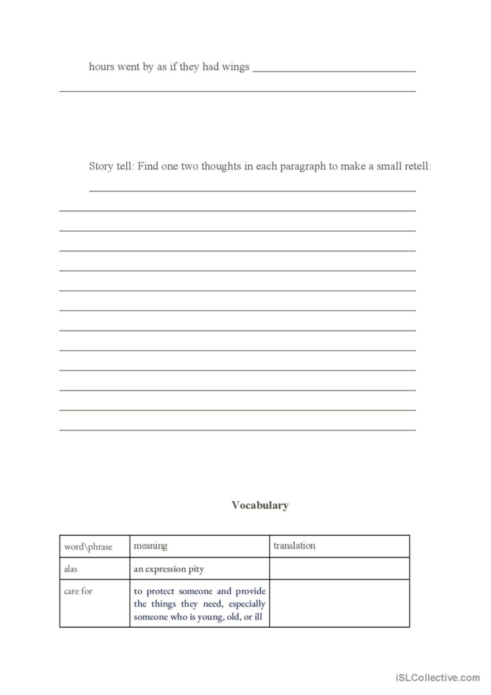 Seventh grade reading comprehension worksheet featuring a two-page adaptation of The Gift of the Magi with focus on figurative language
