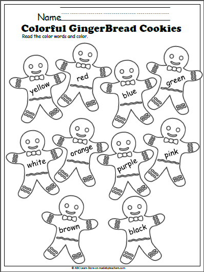 Gingerbread Man coloring worksheet for Pre-K children, perfect for story time activities
