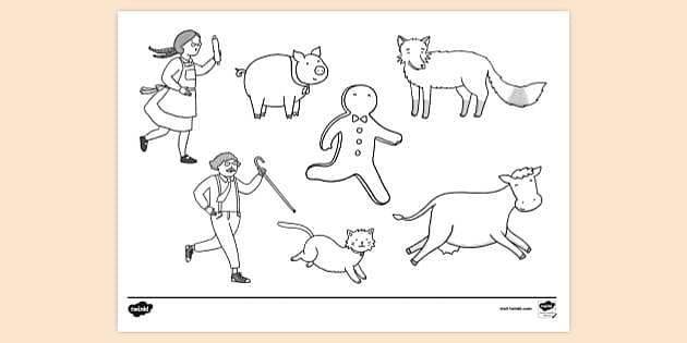 Coloring worksheet featuring a gingerbread man for preschoolers to enhance story time. Gingerbread Man coloring activity for Pre-K children, perfect for a fun learning experience.