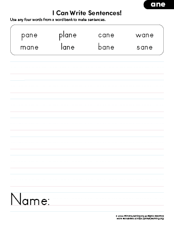 Glossary: Constructing Words worksheet for Kindergarten