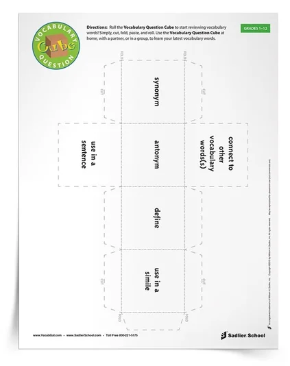 Glossary: Constructing Words worksheet for Kindergarten