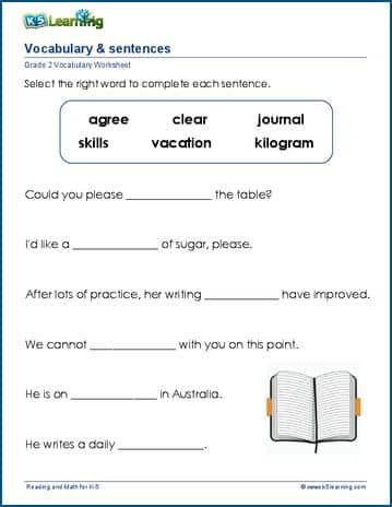 Glossary: Constructing Words worksheet for Kindergarten