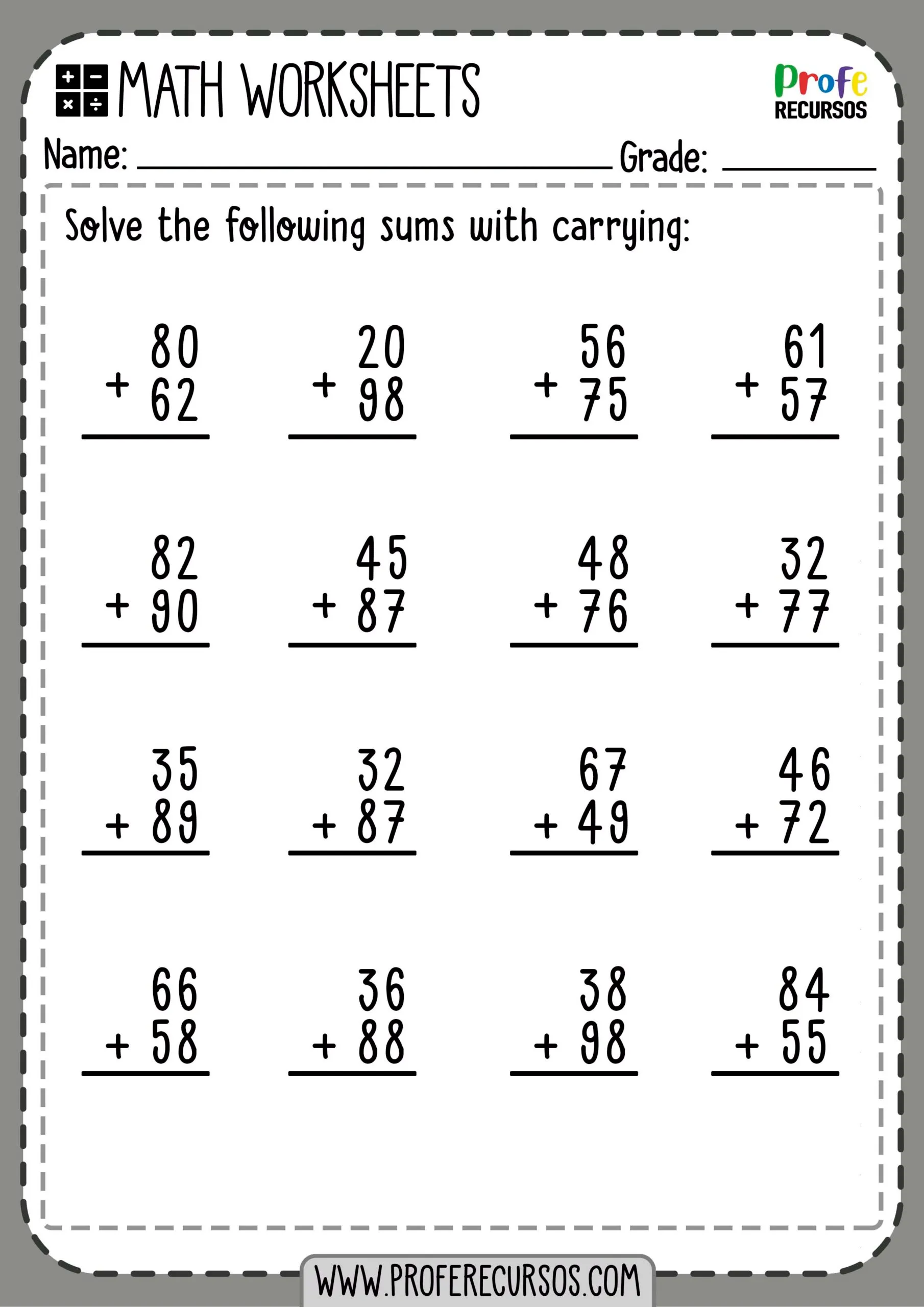 Addition and Subtraction Multiple Choice Worksheet for Grade Two 15 Second grade math worksheet featuring multiple choice bubbles for addition and subtraction practice 15