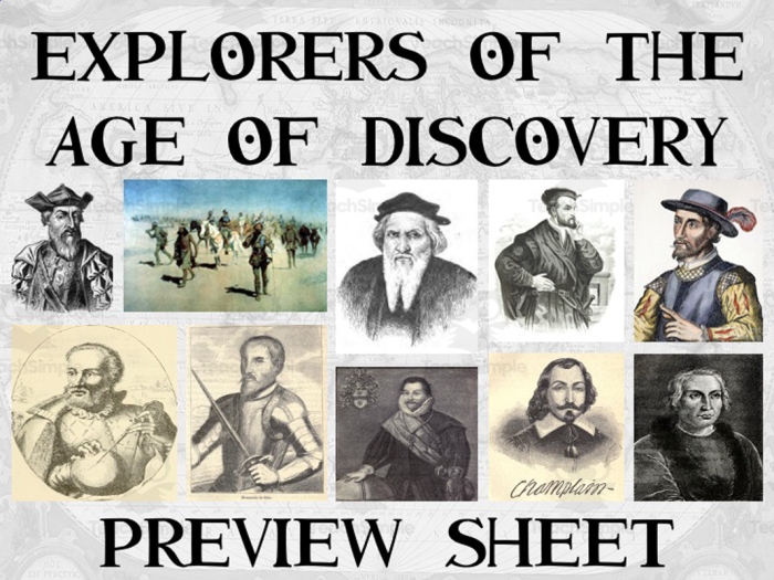 Sixth grade students identifying historical figures on an Age of European Exploration worksheet