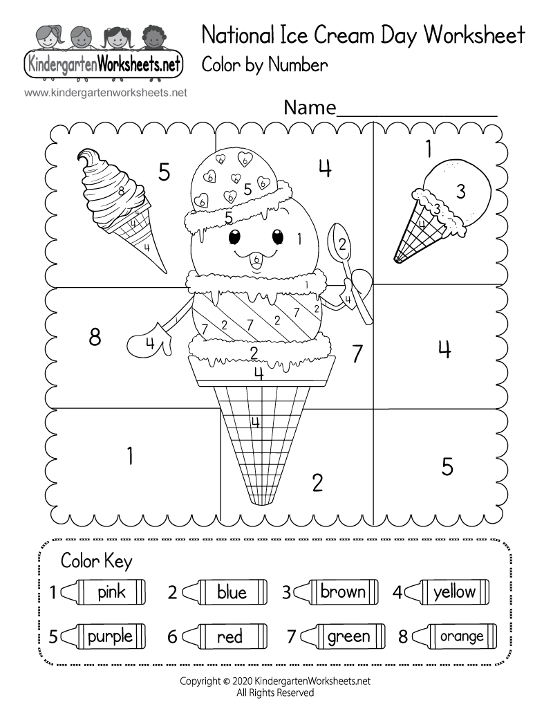 Second grade student correcting capitalization and punctuation errors on an ice cream shop themed grammar worksheet
