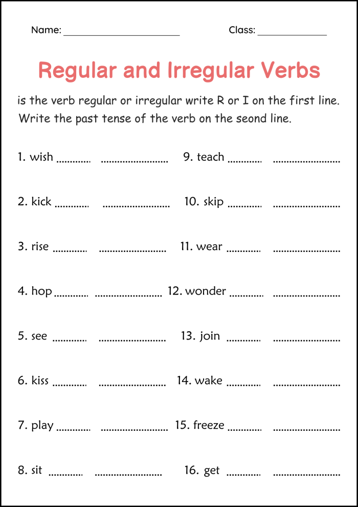 Grammar Time: Irregular Verbs Worksheet for Second Grade - Image 22 Fill-in-the-blank worksheet for second graders on irregular verbs including to be, to do, and to have