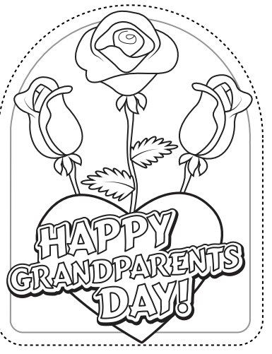 Grandparents Day coloring worksheet for kindergarten students celebrating family bonds