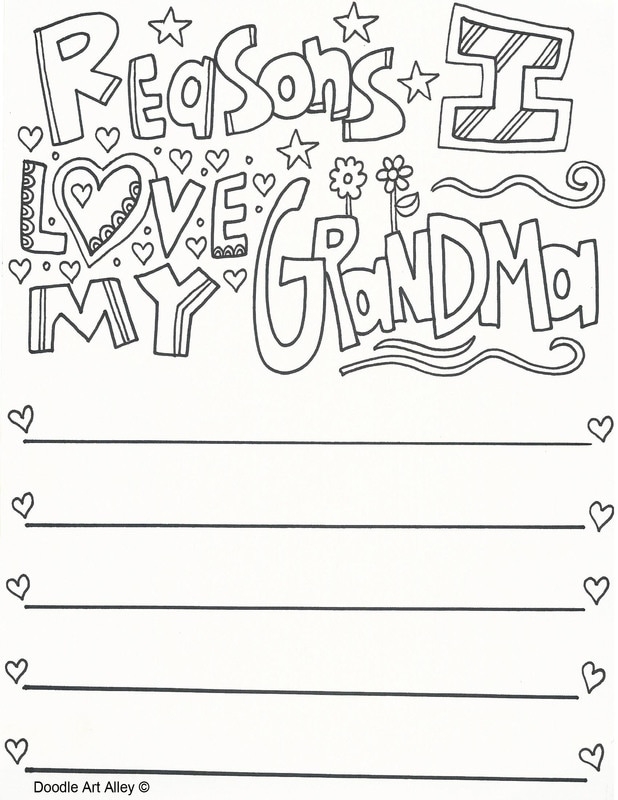 Grandparents Day coloring worksheet for kindergarten students celebrating family ties and love