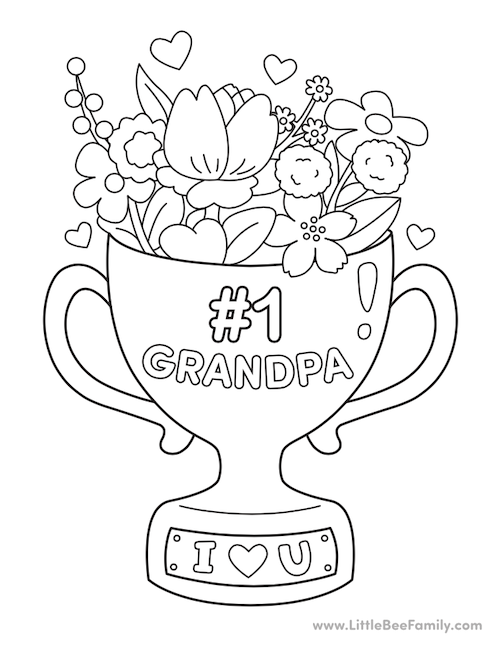 Grandparents Day coloring worksheet for kindergarten students celebrating family bonds