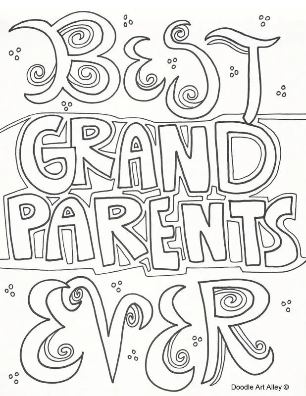 Kindergarten student coloring a festive Grandparents Day worksheet featuring space and planet illustrations