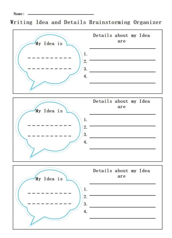 Graphic organizer designed for sixth graders to aid in informational writing planning